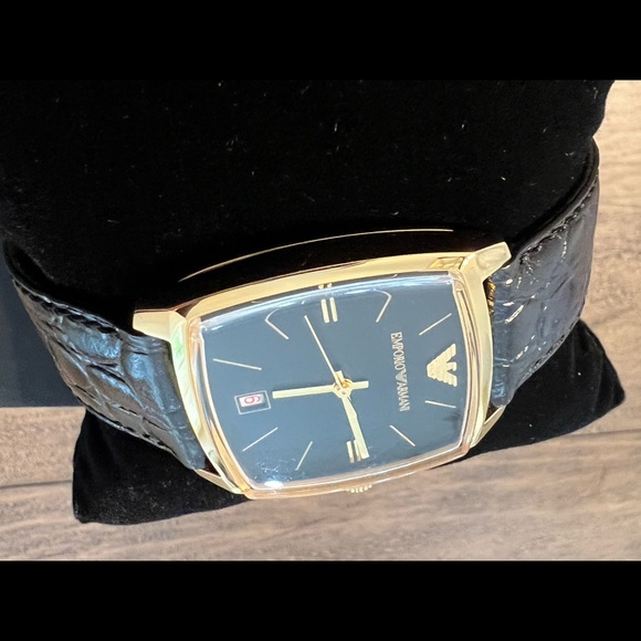 NWOT Vintage Emporio Armani Croc Embossed Watch - Picture 3 of 7